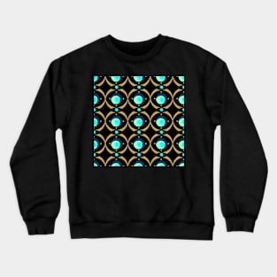 Beads and Scallops Repeat Gold on Black Crewneck Sweatshirt